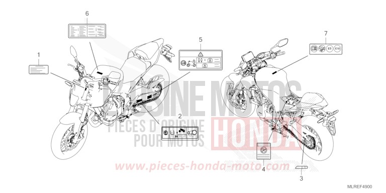 CAUTION LABEL for Hornet 500 MAT GUNPOWDER BLACK METALLIC (NH436) from 2024